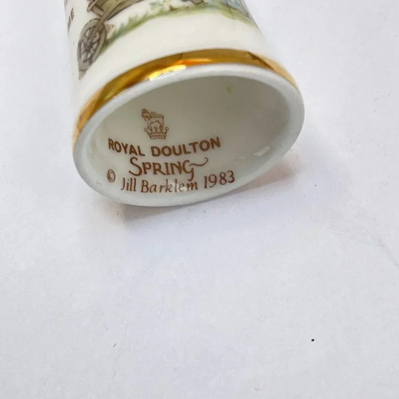 Royal Doulton Thimble Lot 4 Brambly Spring Summer Autumn Winter Jill Bakem - Picture 7 of 10